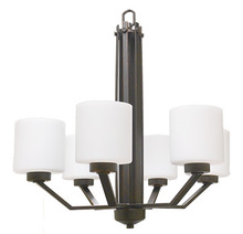  18518 - Paris 6-Light Chandelier - RB White Cylinder Glass